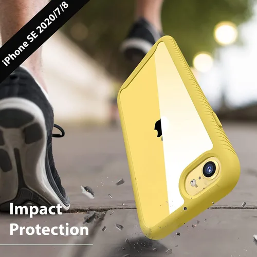 Vista 6 de CellEver Funda transparente de cuerpo completo para iPhone SE 2020, iPhone 7/8, protección resistente con parachoques de TPU antideslizante y 2