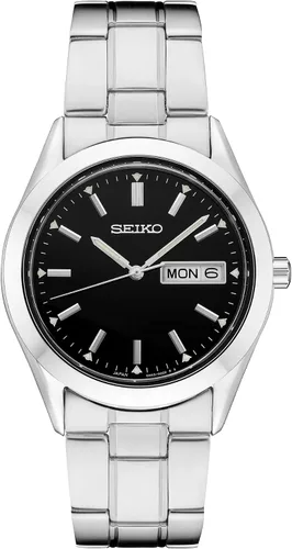 Vista 4 de Reloj SEIKO para hombres - Esenciales - con calendario de día/fecha, caja/pulsera de acero inoxidable y resistente al agua hasta 100 m GRIS - SUR432