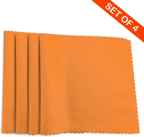 Vista 4 de Rectangular Placemats Set of 4, Heat Resistant Beauty Burnt Orange Printed Kitchen Dining Table Mats