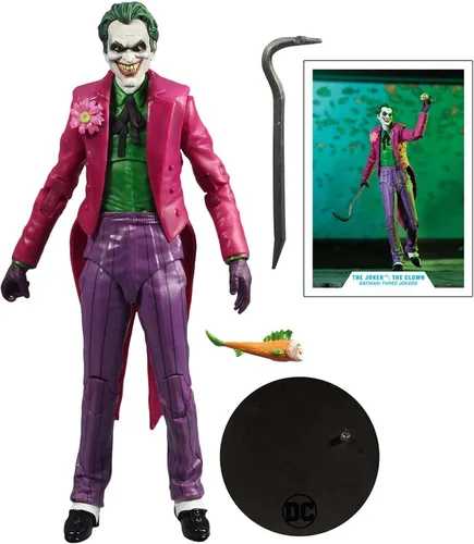 Vista 2 de DC Multiverse The Joker: The Clown from Batman: Three Jokers - Figura de acción de 7 pulgadas con accesorios DC Multiverse Figura de acción de 7