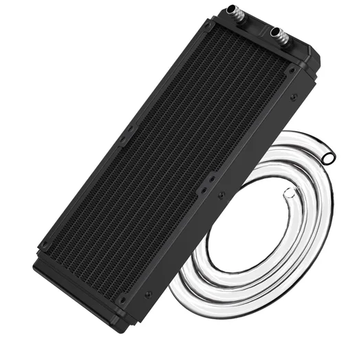 Vista 9 de Clyxgs Radiador de refrigeración por agua, radiador intercambiador de calor de aluminio de 12 tubos con tubo para PC CPU, computadora, sistema