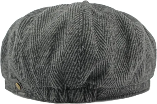 Vista 4 de Sombrero de espiga clásico para hombre, gorra plana de Newsboy Gatsby Ivy Cabbie