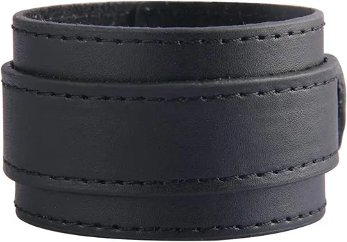 Vista 2 de AZYOUNG Pulsera de cuero negro marrón blanco para hombres mujeres dos capas ajustable cinturón hebilla pulsera