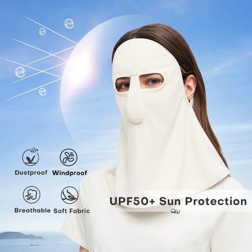 Vista 3 de SLF6M103T - Máscara de protección solar para el cuello, polaina para el cuello, bufanda, pasamontañas, pañuelos de tela con bucles para las orejas