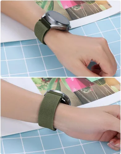 Vista 3 de WIGERLON Correa de reloj compatible con Garmin Venu 2 Plus/Venu Sq/Vivoactive 3, correa de repuesto de nailon elástica que se adapta a la mayoría