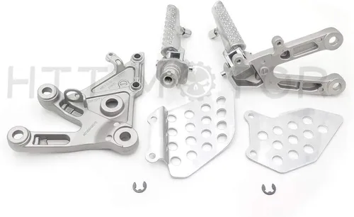 Vista 6 de MT390-007-POLISH Soporte de clavijas de pie delantero plateado compatible con CBR 600 RR 2003-2006