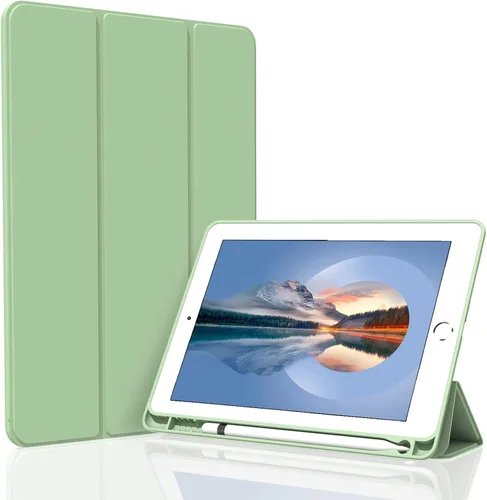 Vista 8 de Funda para iPad Air 3 / Pro de 10.5 pulgadas, ligera, delgada y suave TPU con soporte de triple pliegue, función de reposo/encendido automático