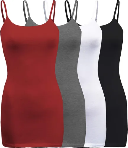 Vista 22 de ShezPretty - Camiseta sin mangas básica para mujer con tirantes tipo espagueti ajustables, 4