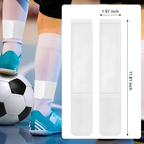 Vista 2 de Vinsot 6 correas de protección de espinilleras de fútbol para adultos jóvenes, soportes para espinilleras, estancias de espinilleras, ligeras