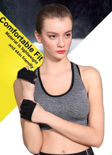 Vista 4 de SUJAYU Guantes de entrenamiento para mujeres y hombres, guantes de mano desnuda para levantamiento de pesas, agarres de peso para mujeres, guantes