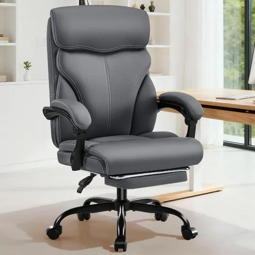 Vista 16 de AreShark Silla de oficina – Silla ejecutiva de escritorio cómoda transpirable con respaldo alto y soporte lumbar, silla ergonómica de cuero