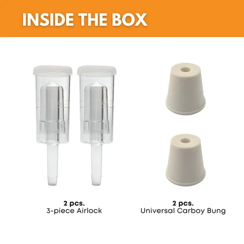 Vista 2 de Econo-lock 3 piezas con tapón carboy (Set de 2)