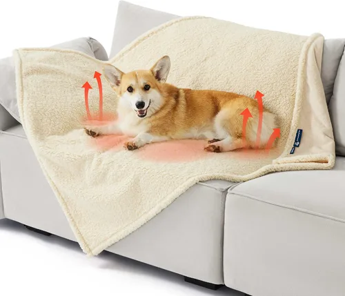 Vista 51 de Bedsure - Mantas impermeables para perros pequeños - Manta de felpa de sherpa con impresión suave lavable para perros y gatos, protector de muebles