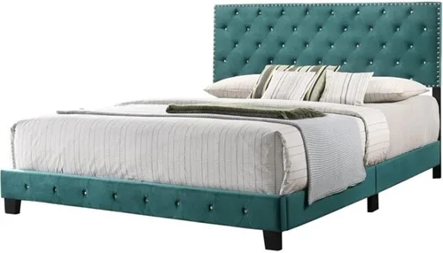 Vista 11 de Glory Furniture Suffolk - Cama individual tapizada de terciopelo, color verde