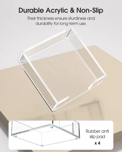 Vista 3 de MaxGear Servilletero de Acrílico para Mesa, Soporte Transparente para Toallas de Invitados, Organizador de Servilletas de Papel para Buffet