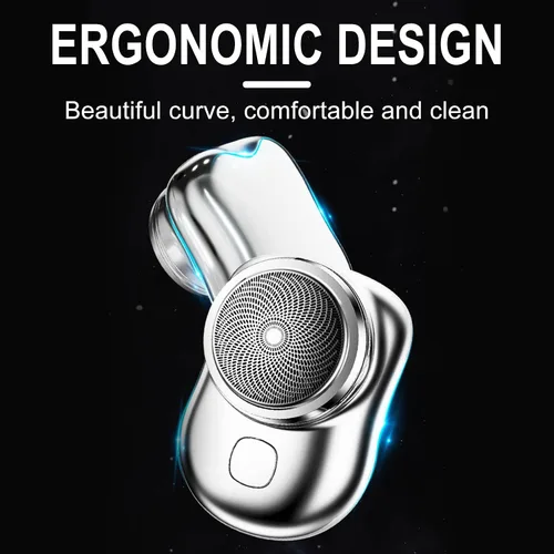 Vista 4 de Afeitadora eléctrica para hombres, Mini-Shave - Afeitadora eléctrica portátil, tamaño de bolsillo, afeitadora portátil húmeda y seca para hombre
