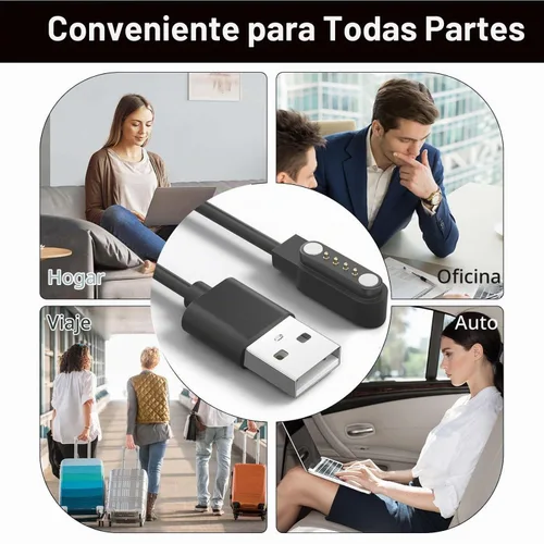 Vista 7 de Paquete de 2 cables de carga magnéticos de 4 pines para Sedzofan Y16B Kids Smart Watch Charger Cable de carga USB