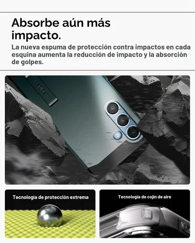 Vista 5 de Spigen Funda para Galaxy S25, Tough Armor MagFit [Kickstand] [Compatible con MagSafe] [Protección de grado militar] - Abyss Green Abyss Verde