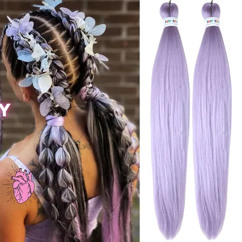 Vista 109 de Cabello trenzado para niños preestirado de 16 pulgadas, color negro para niños, trenzas sin nudos