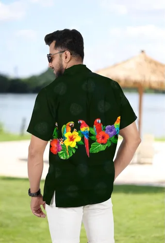 Vista 3 de LA LEELA Men's Hawaiian Shirts Short Sleeve Button Down St Patrick's Day Shirts for Men Beach Vacation Tropical Summer Shirt