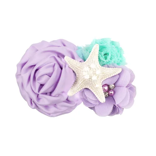 Vista 6 de YanJie Diadema con purpurina y lazos para el cabello para niñas pequeñas, regalo de fiesta de cumpleaños, lavanda aguamarina (M, dorado)
