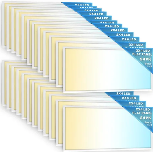 Vista 10 de Sunco - Paquete de 24 luces LED de panel plano de 2 x 2 para techo caído, accesorio de iluminación de repuesto comercial Trofer, 4400 LM, 40W, CCT