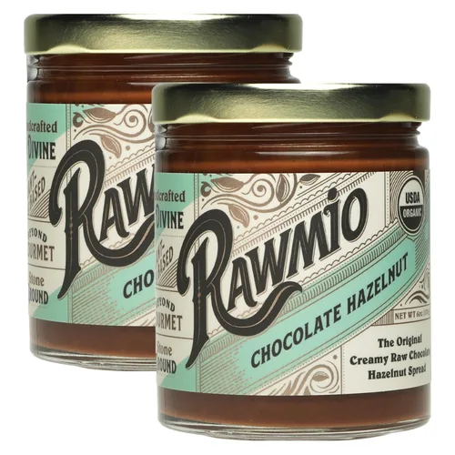 Vista 8 de Rawmio Crema de chocolate y avellanas, tarro de 6 onzas, 6 porciones por frasco, crudo, orgánico, vegano, sin gluten