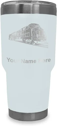 Vista 8 de LaserGram Vaso aislado al vacío de 20 onzas, tren de carga, grabado personalizado incluido (negro)