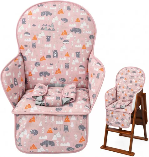 Vista 8 de Cojín para Silla Alta, Cojín para Silla Alta, Patrón Lindo, Diseño Cómodo de Cinturón de Seguridad, Cojín de Asiento Suave y Cómodo, Almohadilla