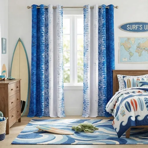 Vista 28 de PONY DANCE Cortinas opacas 100% blancas y negras de 63 pulgadas de largo para sala de estar, estilo moderno, cortinas degradadas con aislamiento