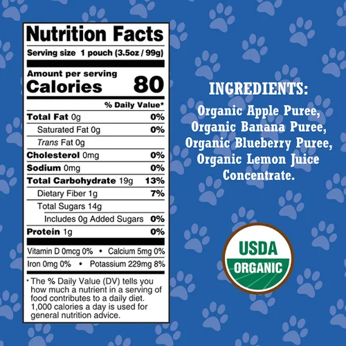 Vista 3 de Paw Patrol Bold Blueberry Organic Mixed Fruit Squeeze Pouch 3.5 oz (paquete de 10)