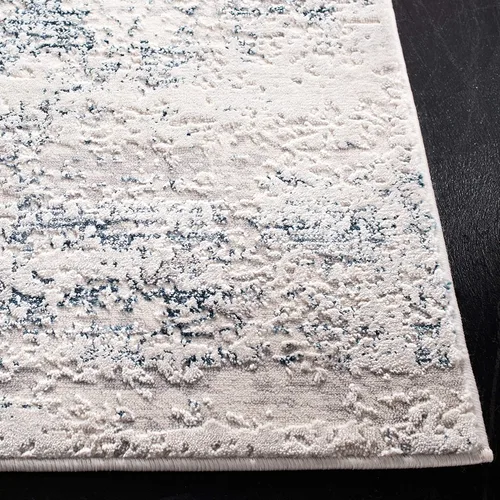 Vista 3 de SAFAVIEH Amalfi Collection AMF572C - Alfombra de pasillo de 2 x 8 pies, color crema y azul marino, moderno diseño abstracto envejecido, no desprende