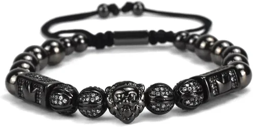 Vista 2 de Pulseras de tenis para mujer, pulsera ajustable con circonita y cabeza de león, pulsera universal ajustable para hombres y mujeres (B)