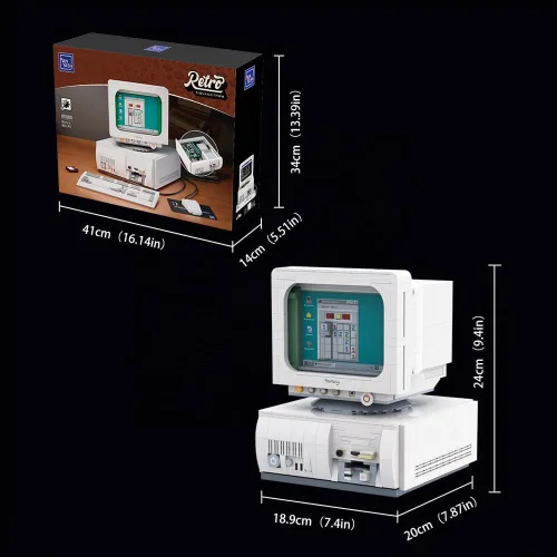Vista 7 de BRICKKK Set de Construcción de Computadora para Adultos: Kit de Construcción para Adultos, Modelo de Pantalla de Computadora Retro Coleccionable