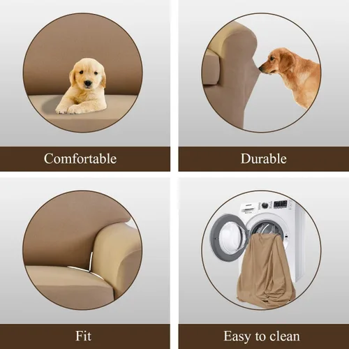 Vista 5 de Easy-Going Funda Elástica de Microfibra para Sofá de 2 Piezas – Cubierta de Sofá Ajustada Suave de Spandex, Protector de Muebles Lavable con Parte