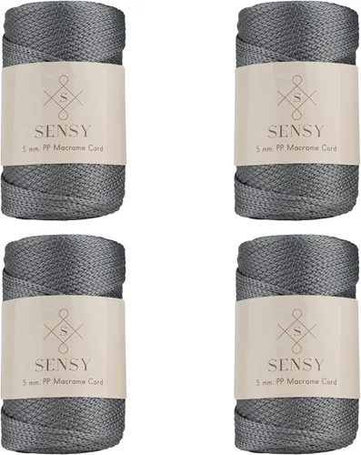 Vista 76 de Sensy - Cuerda de poliéster prémium de 0.197 in y 104 yardas, 100% polipropileno, cordón de macramé de 0.197 in, cuerda de ganchillo para bolsa