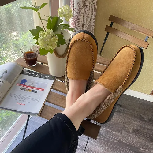 Vista 6 de Mocasines para hombre, con forro polar, espuma viscoelástica, para interiores y exteriores