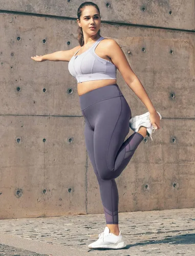 Vista 9 de Yvette Sujetador deportivo de alto impacto con cremallera frontal de malla, espalda cruzada, para entrenamiento, de alto soporte, para mujeres