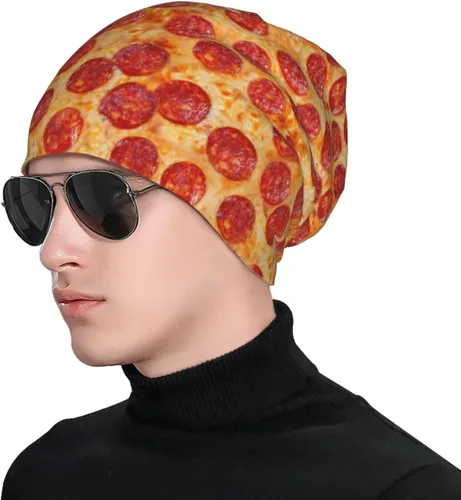 Vista 4 de Gorro de invierno divertido con patrón de comida, gorro de quimioterapia, sombrero de cáncer, sombreros de punto, gorra holgada de calavera