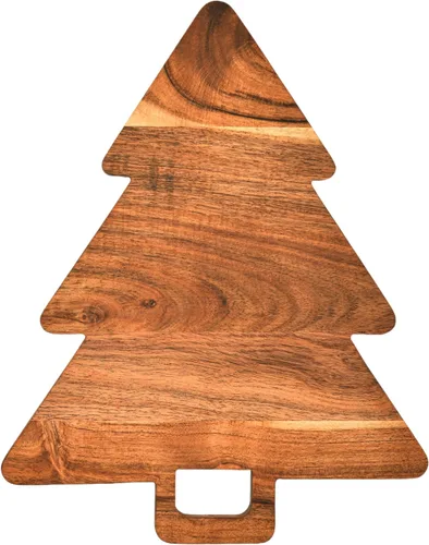 Vista 10 de Treen Art Tabla de cortar de madera de acacia para decoración de cocina, 14 pulgadas de largo x 13 pulgadas de ancho, tabla de cortar de madera