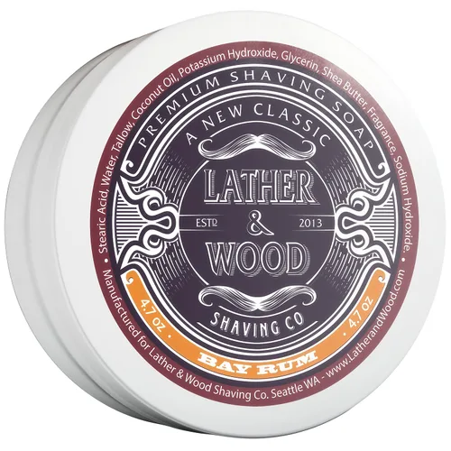 Vista 7 de Jabón de afeitar Lather & Wood - Peluquería - Simplemente la mejor crema de afeitar de lujo - Sebo - Espuma densa con olor fantástico para la mejor