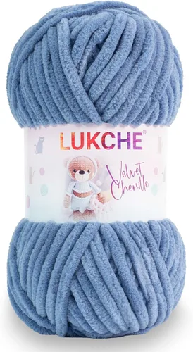 Vista 26 de Hilado de chenilla de terciopelo para amigurumi y punto de crochet súper voluminoso 100 gr (69,0 m) (Grosor del hilo 8 mm) (Verde espárrago) 1