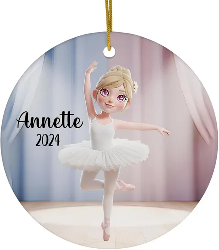 Vista 10 de FLOCHIL Adornos Personalizados de Bailarina de Navidad 2025 para Niña, Adornos Personalizados de Bailarina para Árbol de Navidad, Regalo