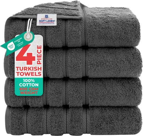 Vista 91 de American Soft Linen - Juego de toallas de 3 piezas, 1 toalla de baño, 1 toalla de mano y 1 toalla pequeña, 100% algodón turco para baño, juego