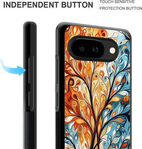 Vista 1292 de Compatible con Google Pixel 4A 5G Mobile Case Creative Acrylic Panel trasero Silicona Protección Grip especialmente diseñado para Google Pixel 4A 5G