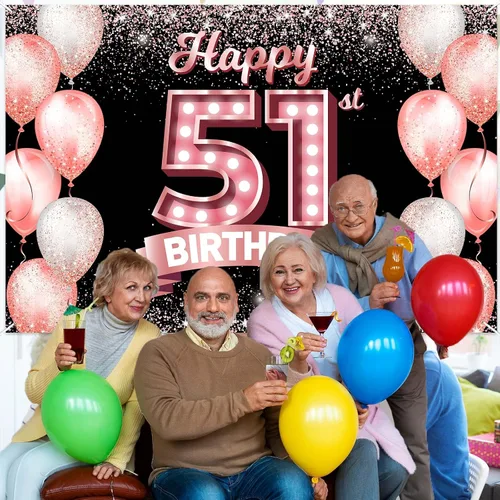 Vista 78 de Cartel de feliz cumpleaños décimo oro rosa, telón de fondo, saludos a 10 años, globos de confeti, decoración temática para niñas de 10 años