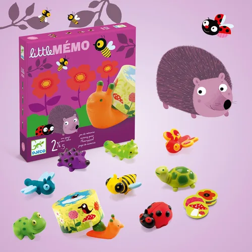 Vista 3 de DJECO - Juego de memoria para niños pequeños – Little Memo Garden Animal Matching Game (Edad 2+) – Juguete educativo preescolar para observación
