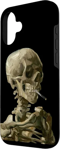 Vista 2 de iPhone 16 Vincent van Gogh Skull of a Skeleton with Burning Cigarette Case