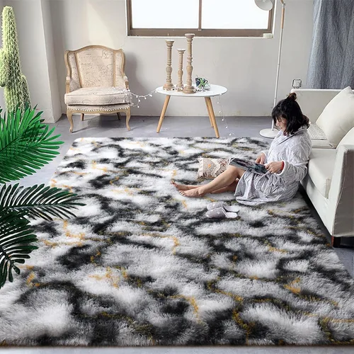 Vista 25 de DweIke Alfombras de pasillo beige esponjosas para dormitorio, 2 x 6 pies, alfombra larga de felpa suave para niñas y niños, antideslizante y lavable