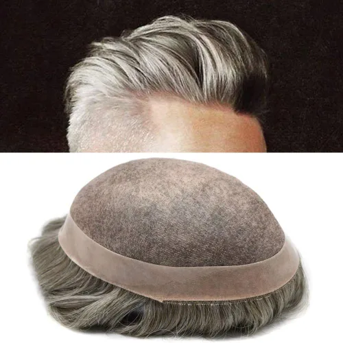 Vista 14 de Toupee - Sistema de cabello para hombre, monofilamento fino duradero, monofilamento europeo de repuesto para hombres, piezas de pelo